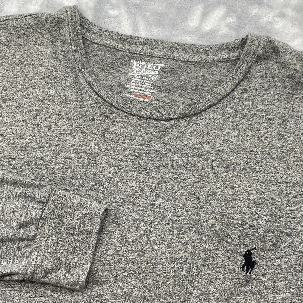 Polo Ralph Lauren Mens XL Heather Grey Long Sleeve Pocket T-Shirt Cotton Pony